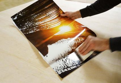 Aufziehen eines Digitaldrucks