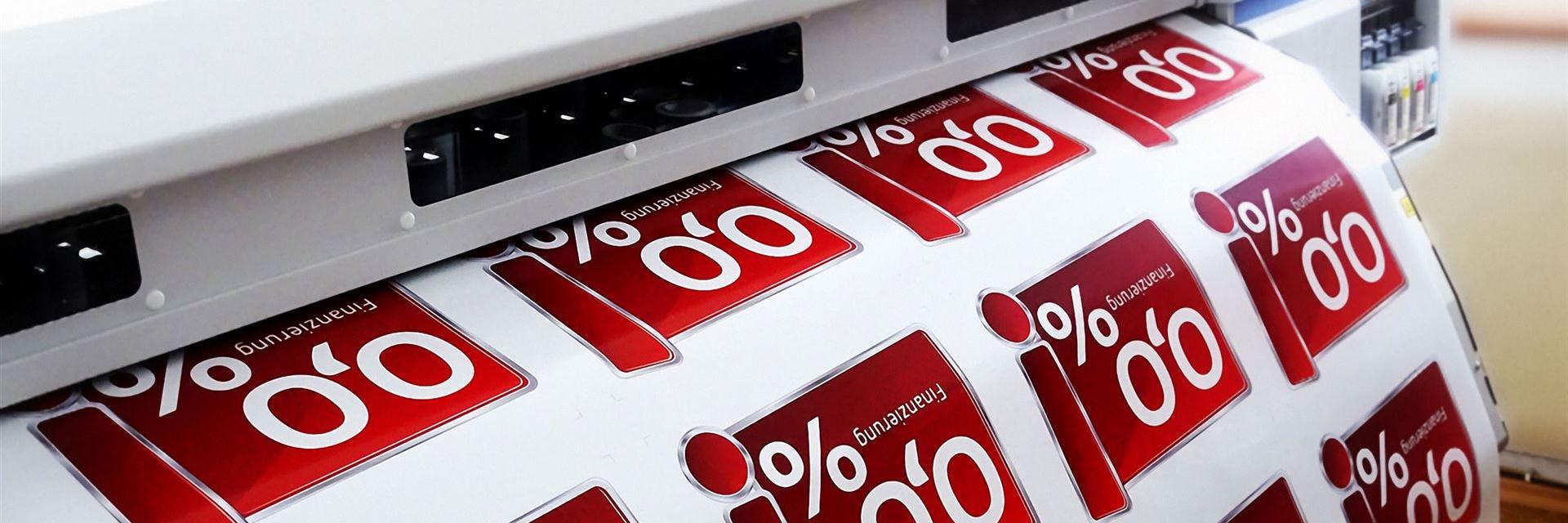 Druck von Aufklebern