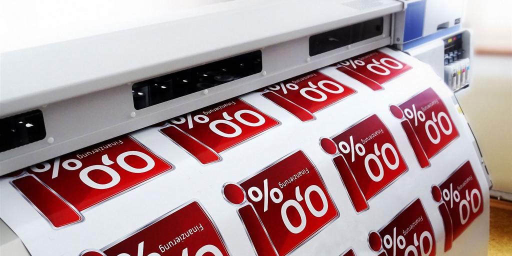 Druck von Aufklebern