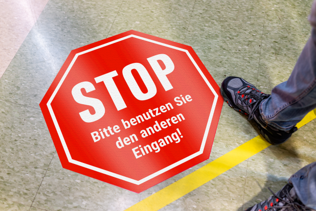 Fußbodenaufkleber für Zutrittsbeschränkungen Fußbodenaufkleber für Zutrittsbeschränkungen