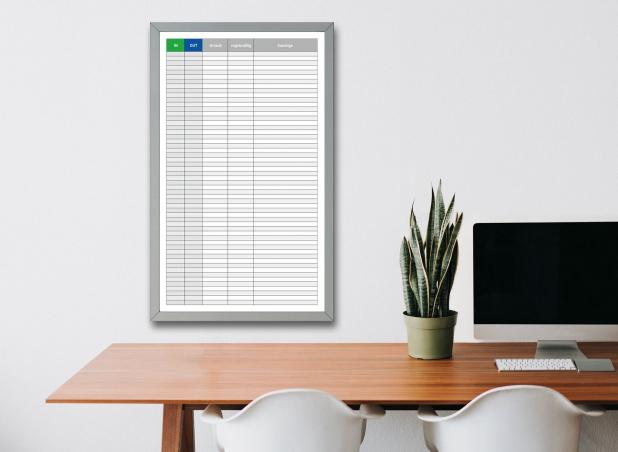 Organisations-Pinnwand mit Magnethaftgrund Organisations-Pinnwand mit Magnethaftgrund