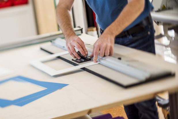 Zuschnitt eines Passepartouts