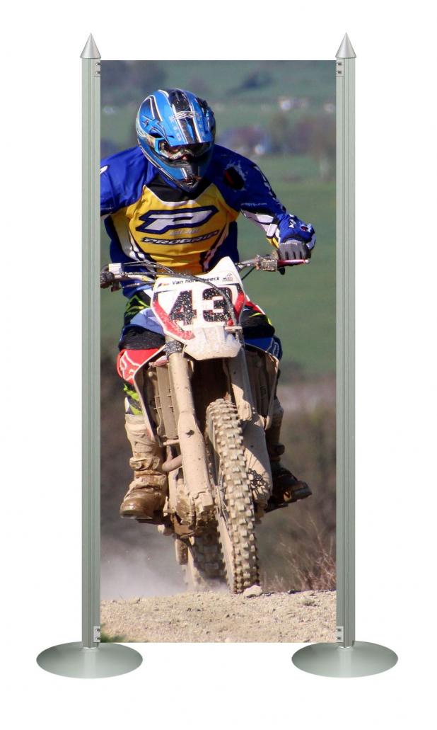 Freistehendes Stoffdisplay