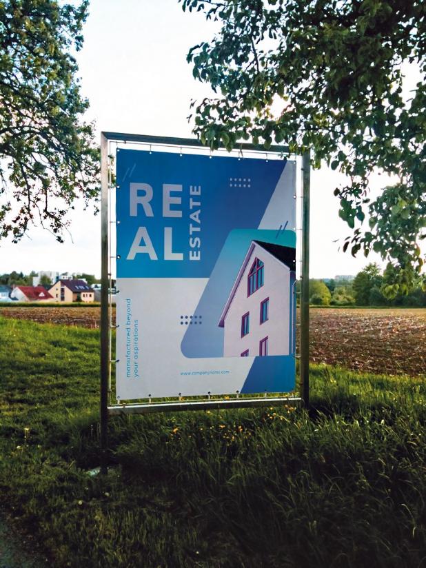 Doppelseitige Werbeplane Doppelseitige Werbeplane